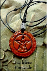 Leather Goddess Pentacle Necklace