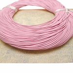 Pink 1mm Round Natural Leather Cord
