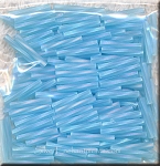12mm Matte Aqua Blue Topaz AB Miyuki Twisted Bugle Beads