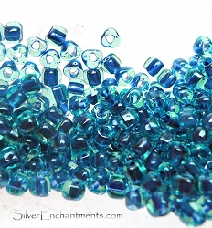 Miyuki Blue Lined Aqua Triangle Seed Beads Size 8/0