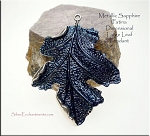 Large, Dimensional Leaf Pendant - Sapphire Patina