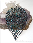 Large Lacy Leaf Pendant with Patina