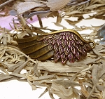 Angel Wing Jewelry Connector with Patina