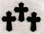 48x35mm Cross Black Onyx Bead