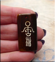 Water Element Talisman Carved Bone Pendant