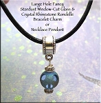 Large Hole Dangle Bracelet Charm or Necklace Pendant