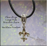 Large Hole Dangle Bracelet Charm or Necklace Pendant