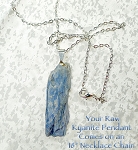 ZSOLDOUT / Kyanite Pendant Necklace Raw Blue Kyanite Stone Crystal