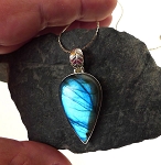 Sterling Silver Labradorite Pendant, Blue Flash - SOLD