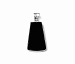 SOLD - Sterling Silver Black Onyx Pendant, Trapezoid Black Onyx Necklace