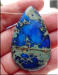 Blue Imperial Sea Sediment Jasper Teardrop Gemstone Pendant Bead