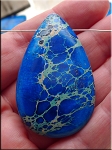 Blue Imperial Sea Sediment Jasper Teardrop Gemstone Pendant Bead