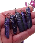 Purple Aura Crystal Pendant