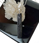WITCH'S SHIELD Raw Black Tourmaline Pendant, 38x15x11mm