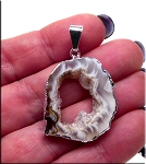Geode Druzy Agate Slice Pendant