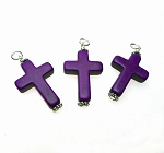 Purple Magnesite Gemstone Cross Pendant