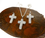 Bailed Howlite Cross Pendant