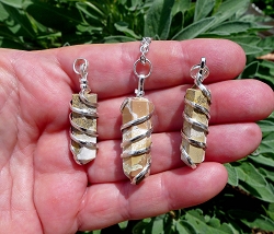 Cobra Jasper Pendant, Wire Wrapped King Cobra Jasper Crystal Wand