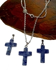 Sodalite Gemstone Cross Necklace