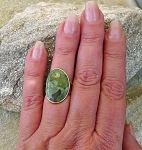 ZSOLD / Sterling Silver Rainforest Jasper Ring Size 5 - Rhyolite Ring