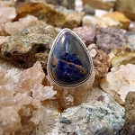 ZSOLD / Sodalite Ring in Sterling Silver, Size 8, Natural
