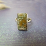ZSOLD / Sterling Silver Ocean Jasper Ring Size 6