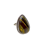 Sterling Silver Tiger Iron Ring Size 7