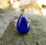 ZSOLD / Sterling Silver Lapis Lazuli Ring Size 8 - Lapis Ring