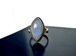 ZSOLD / Marquise Rainbow Moonstone Ring Size 8 Sterling Silver