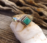 Sterling Silver Turquoise Ring, Diamond-shaped