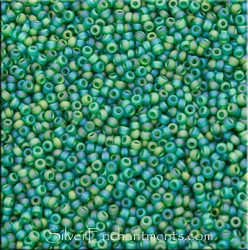 Miyuki 11/0 Matte Kelly Green AB Seed Beads