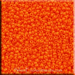 15/0 Miyuki Opaque Bright Orange Seed Beads