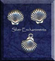 Sterling Silver Seashell Post Earrings and Matching Charm Gift Set