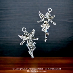 3D Sterling Silver Angel Charm