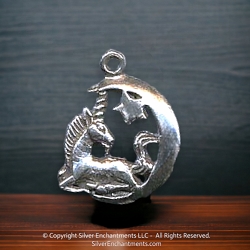 Sterling Silver Celestial Unicorn Pendant