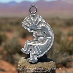 Sterling Silver Large Kokopelli Pendant Southwestern Jewelry 39x22mm