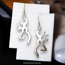 Silver Large Deer Earrings