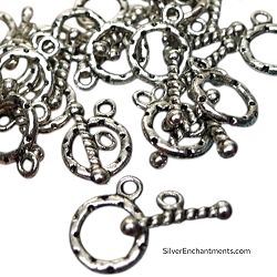 Silver Small Toggle Clasps with Twist Bar