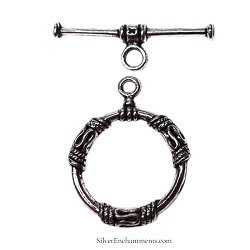 10 Silver Bali Toggle Clasps