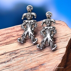 Silver Clown Earrings