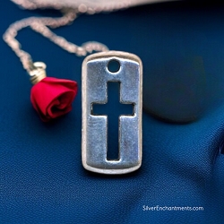 Silver Shield Cross Necklace