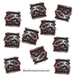 Big Hole Tribal Beads Silver 10 per bag