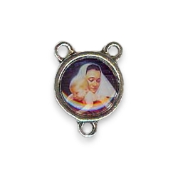 10 Silver Madonna and Baby Jesus Rosary Stations