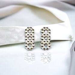 20 Bright Silver 3-Strand Jewelry Separator Bars 13mm