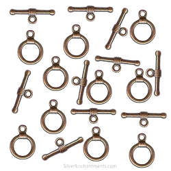 Copper Small Round Toggle Clasps