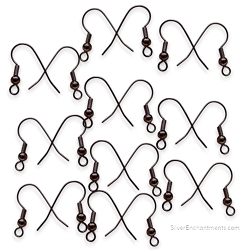 20 Gunmetal Ear Wires with Ball and Coil