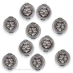Silver Fancy Coin Beads