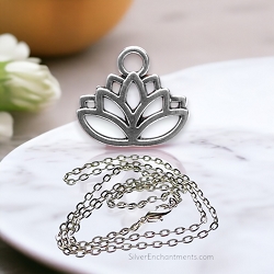 Silver Lotus Necklace