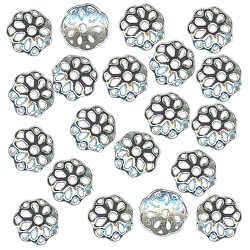 12mm Bright Silver Pierced Bead Caps