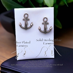 Small Silver Anchor Earrings